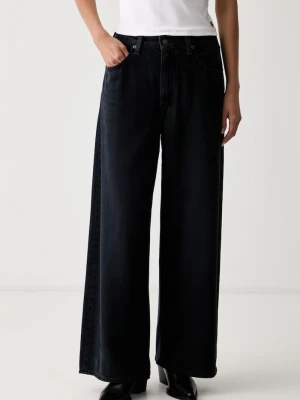 Levi's jeansy wide leg damskie CINCH WIDE LEG granatowy
