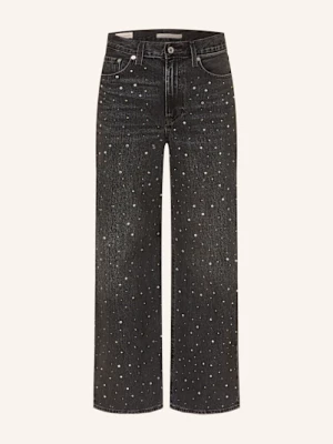 Levi's® Jeansy Wide Leg Ribcage Z Ozdobnymi Kamykami schwarz