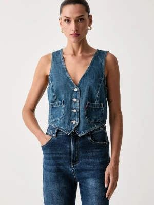 Levi's kamizelka damska jeansowa TAILORED DENIM niebieski