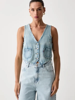 Levi's kamizelka damska jeansowa TAILORED DENIM niebieski