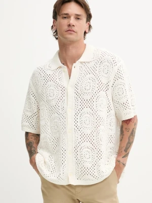 Levi's kardigan bawełniany SWEATER CAMP SHIRT męski kolor beżowy 0013G