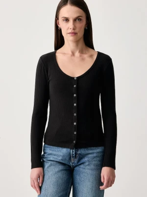 Levi's kardigan damski bawełniany z elastanem AUSTEN BUTTON THROUGH LS czarny