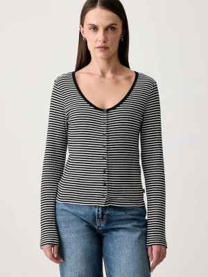 Levi's kardigan damski bawełniany z elastanem AUSTEN BUTTON THROUGH LS czarny