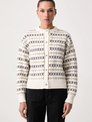 Levi's kardigan damski z dodatkiem wełny CHARLOTTE CREWNECK beżowy