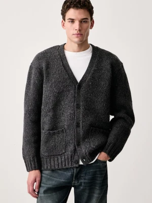 Levi's kardigan męski z dodatkiem wełny MAMMOTH szary