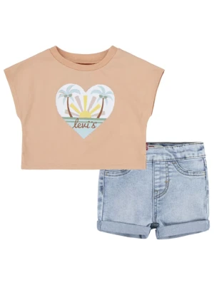 Levi's Kids 2-częściowy zestaw w kolorze błękitno-pomarańczowym rozmiar: 80