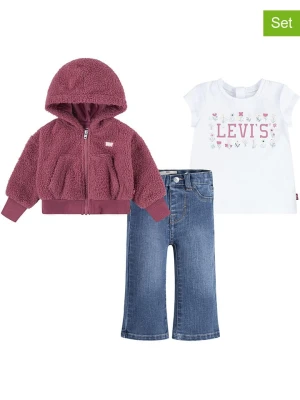 Levi's Kids 3-częściowy zestaw w kolorze biało-fioletowo-niebieskim rozmiar: 80