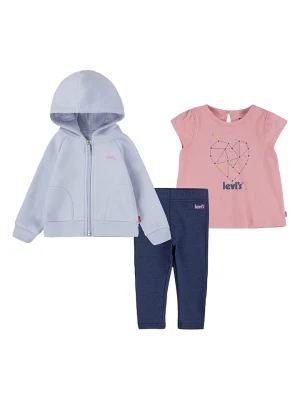 Levi's Kids 3-częściowy zestaw w kolorze niebiesko-jasnoróżowym rozmiar: 74
