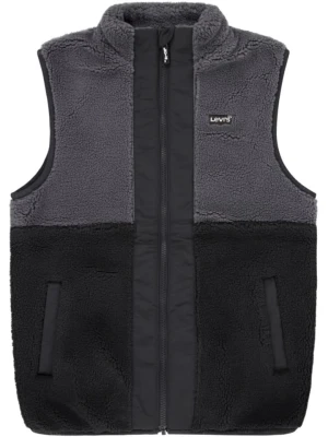 Levi's Kids Kamizelka polarowa w kolorze szaro-czarnym rozmiar: 110