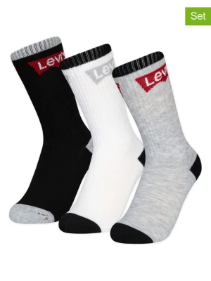 Levi's Kids Skarpety (3 pary) w kolorze czarnym, białym i szarym rozmiar: 110-122
