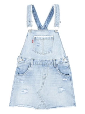Levi's Kids Sukienka-ogrodniczka dżinsowa w kolorze błękitnym rozmiar: 122