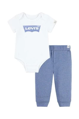 Levi's komplet bawełniany niemowlęcy LVN BATWING BODYSUIT SET kolor niebieski