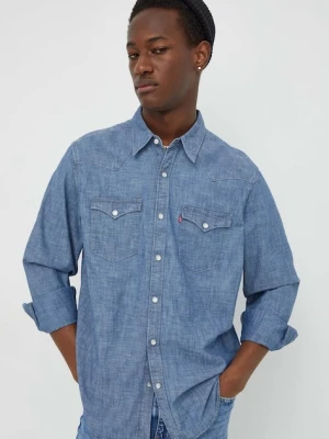 Levi's koszula męska bawełniana BARSTOW WESTERN STANDARD niebieski