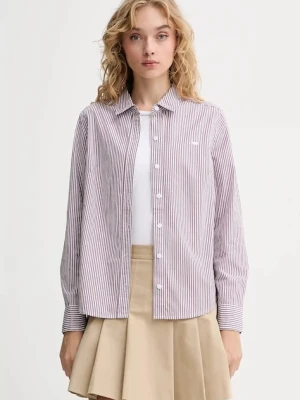 Levi's koszula bawełniana damska kolor brązowy regular z kołnierzykiem klasycznym 34574