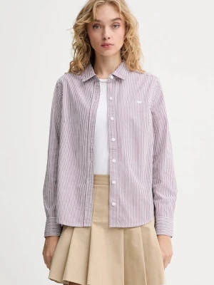Levi's koszula bawełniana damska kolor brązowy regular z kołnierzykiem klasycznym 34574
