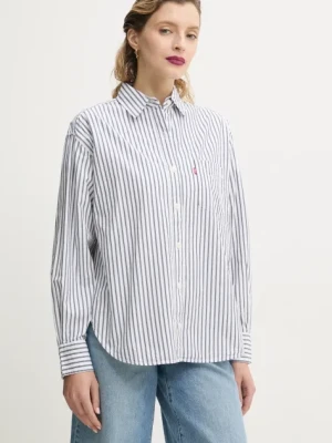 Levi's koszula bawełniana HARLIE NEW BF SHIRT damska kolor szary relaxed z kołnierzykiem klasycznym 001HM