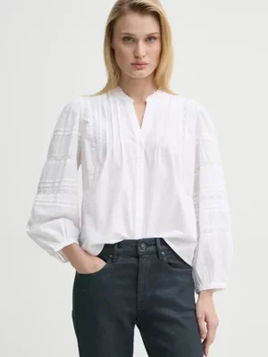 Levi's koszula bawełniana MANDY LS BLOUSE damska kolor biały regular 001HN