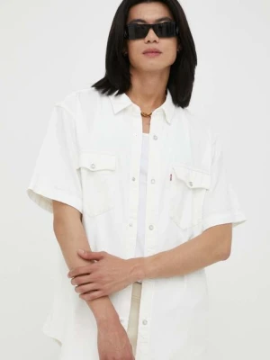 Levi's koszula bawełniana męska kolor beżowy relaxed