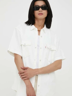 Levi's koszula bawełniana męska kolor beżowy relaxed