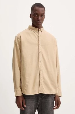 Levi's koszula bawełniana męska kolor beżowy relaxed z kołnierzykiem button-down