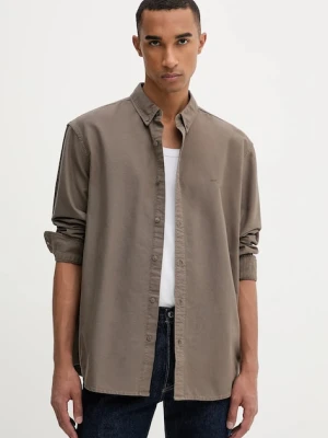 Levi's koszula bawełniana męska kolor brązowy relaxed z kołnierzykiem button-down A7210