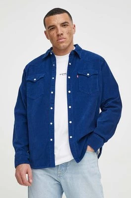 Levi's koszula bawełniana męska kolor niebieski regular z kołnierzykiem klasycznym