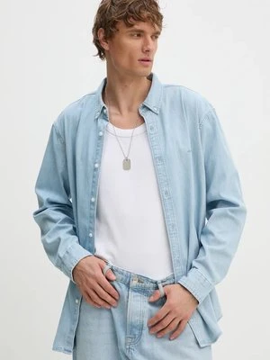 Levi's koszula bawełniana męska kolor niebieski relaxed z kołnierzykiem button-down