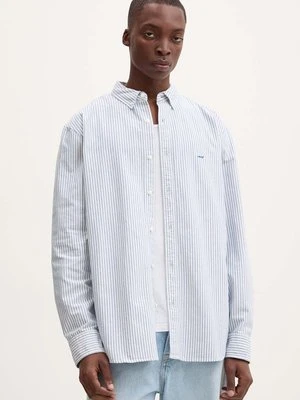 Levi's koszula bawełniana męska kolor niebieski relaxed z kołnierzykiem button-down