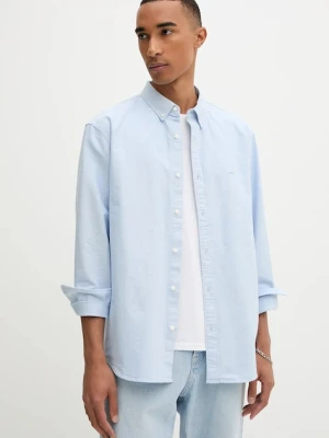 Levi's koszula bawełniana męska kolor niebieski relaxed z kołnierzykiem button-down A7210