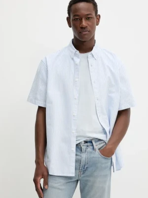 Levi's koszula bawełniana męska kolor niebieski relaxed z kołnierzykiem button-down A9161