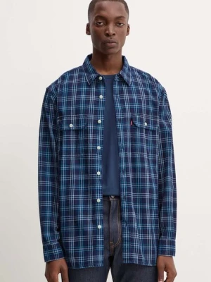 Levi's koszula bawełniana męska kolor niebieski relaxed z kołnierzykiem klasycznym