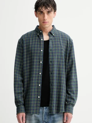 Levi's koszula bawełniana męska kolor zielony relaxed z kołnierzykiem button-down A7210