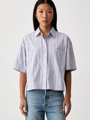 Levi's koszula damska bawełniana HARLIE SS CROPPED fioletowy