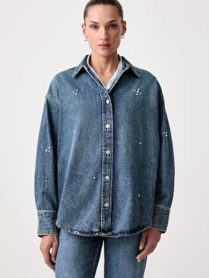 Levi's koszula damska z bawełną JORDAN DENIM niebieski
