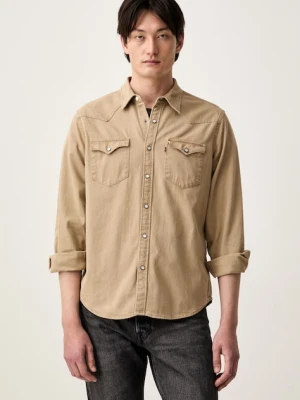 Levi's koszula męska bawełniana BARSTOW WESTERN STANDARD beżowy