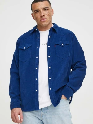 Levi's koszula męska bawełniana BARSTOW WESTERN STANDARD granatowy