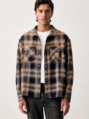 Levi's koszula męska bawełniana LS BOXY WESTERN granatowy