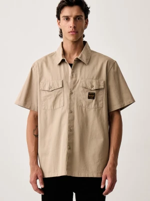 Levi's koszula męska bawełniana SS WORKER - WW x WORKWEAR beżowy