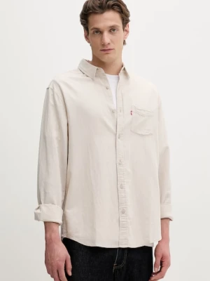 Levi's koszula męska bawełniana SUNSET 1 POCKET beżowy