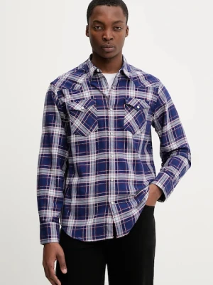 Levi's koszula męska kolor granatowy regular z kołnierzykiem klasycznym 85744