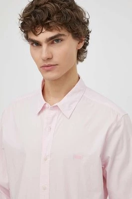 Levi's koszula męska kolor różowy slim z kołnierzykiem klasycznym