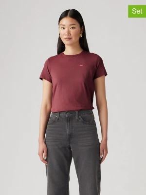 Levi's Koszulki (2 szt.) w kolorze bordowym i białym rozmiar: M