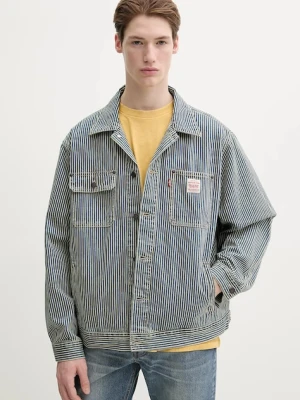 Levi's kurtka bawełniana kolor niebieski przejściowa oversize A4820