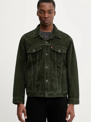Levi's kurtka bawełniana kolor zielony przejściowa A5782