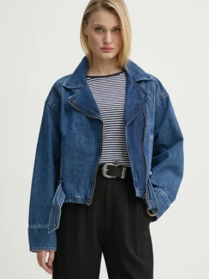 Zdjęcie produktu Levi's kurtka jeansowa BIKER JACKET H125 kolor granatowy przejściowa oversize 001T8