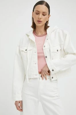 Levi's kurtka jeansowa damska kolor biały przejściowa
