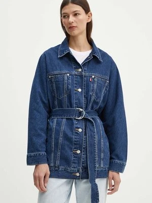 Levi's kurtka jeansowa damska kolor granatowy przejściowa oversize A9368