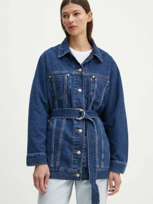 Zdjęcie produktu Levi's kurtka jeansowa damska kolor granatowy przejściowa oversize A9368