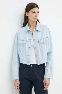 Levi's kurtka jeansowa damska kolor niebieski przejściowa oversize