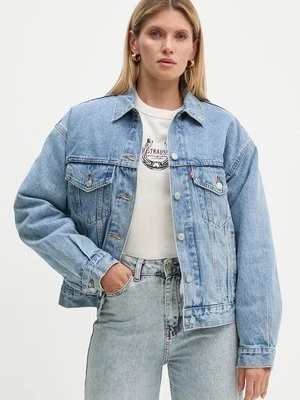 Levi's kurtka jeansowa damska kolor niebieski przejściowa oversize A8747